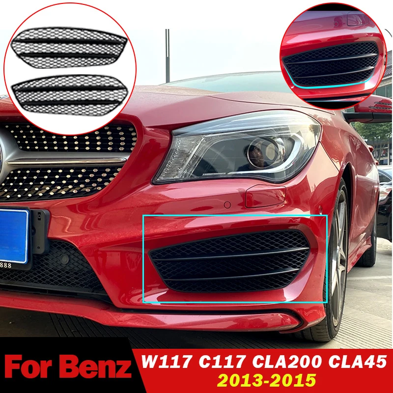 

For Mercedes Benz W117 C117 CLA200 CLA45 2013-2015 AMG Front Bumper Fog Light Vent Grille Trim Intake Cover Grill Frame Body Kit