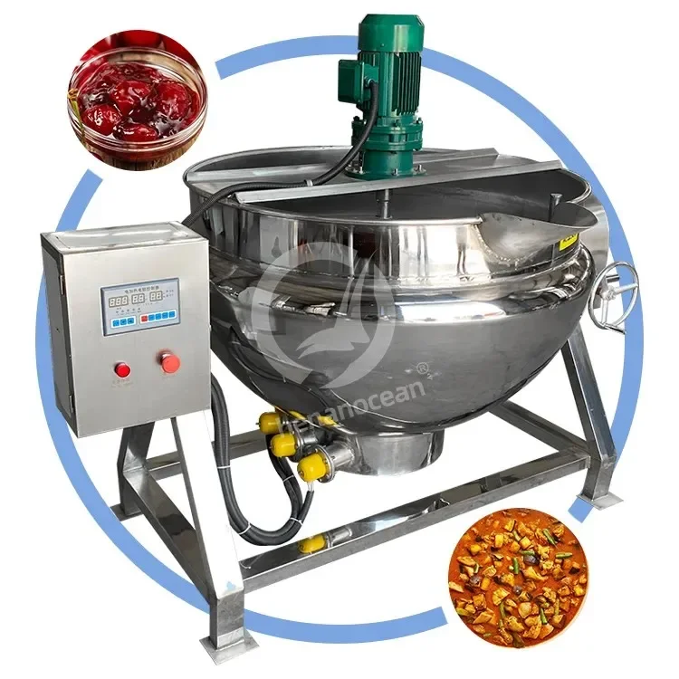Industrial Automatic Tomato Sauce Making Cooking Pot Jacket Kettle Oil Jacketed Pots With Mixer Electric Jacketed Kettle Price