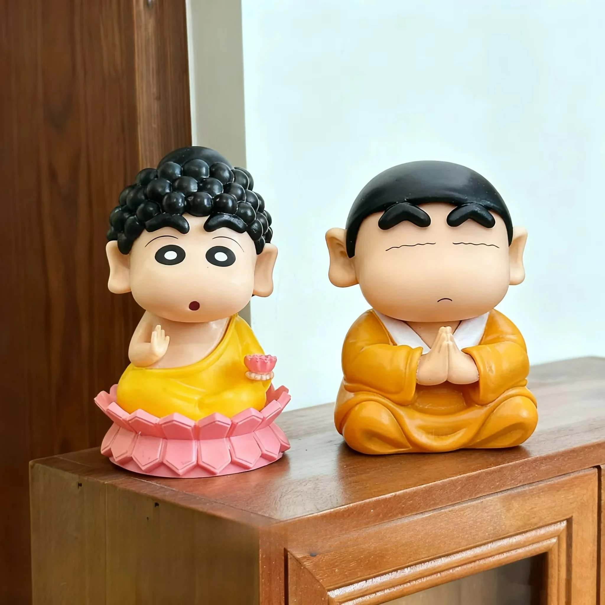 Crayon Shin Chan Cos Buddha Good Luck Compassion Action Figure Funny Kawaii Doll High Quality PVC Model Collection Toys