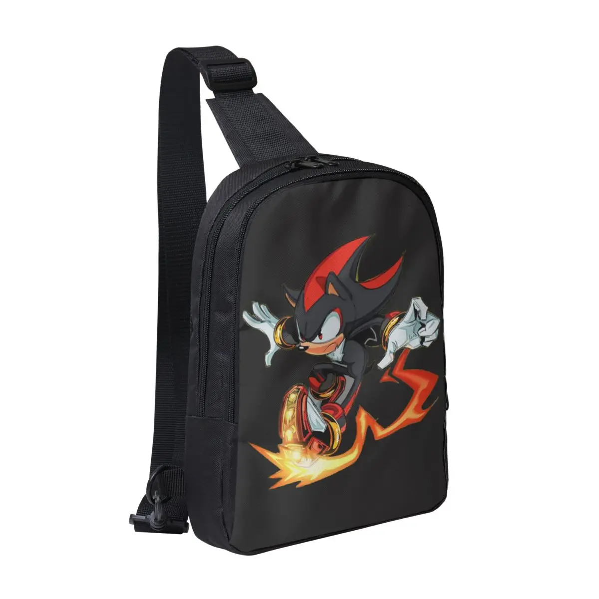 

Shadow The Hedgehog Fire Chest Bag Men Sling Crossbody Backpack Chest Bag Traveling Hiking Daypack Shoulder Bag