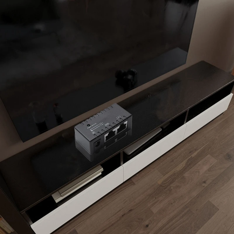 RISE-3X Poe Splitter Poe Injector Rj45 Dc 5.5Mm X 2.1Mm Input Passive Poe Adapter Connector For Ip Network Camera(Black)