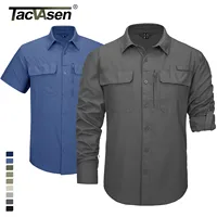 TACVASEN Camisas de pesca de secado rápido para hombre UPF 50+ protección solar camisas de manga larga + corta malla transpirable senderismo trabajo camisas de carga