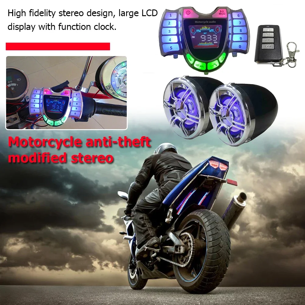 HY-008 Motocyklowy głośnik Bluetooth System audio Zestaw głośnomówiący TF Radio Ładowarka USB