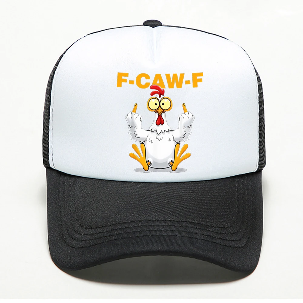 F-CAW-F Hen baseball cap Sarcastic Bird Bread Fun Middle Finger hat fashion Breathable unisex Snapback Hats mesh golf caps