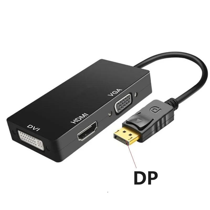 

3IN1 Displayport DP TO HDTV HDMI DVI VGA Adapter1080P Display Port Converter Connector cable For Projector TV Computer Laptop PC