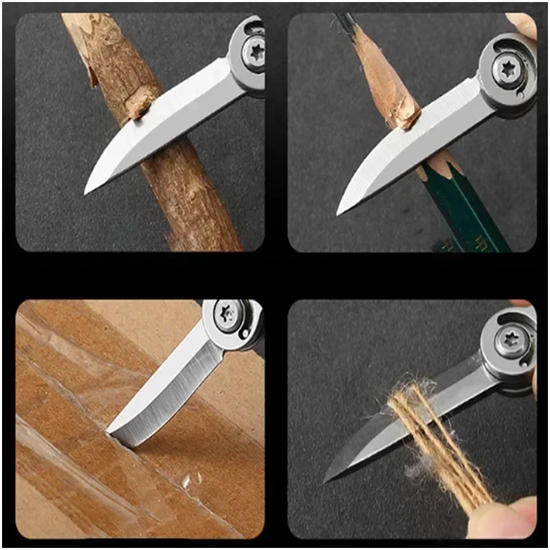 Neues Mini-Klappmesser mit Edelstahlklinge, Schlüsselanhänger-Anhänger, tragbares Outdoor-Reise-Camping-Schneidewerkzeug