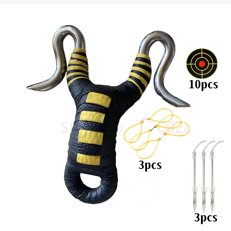 

Новый набор для охоты на открытом воздухе из нержавеющей стали катапульта может легко носить рогатку для стрельбы с резиновыми лентами для рыбалки