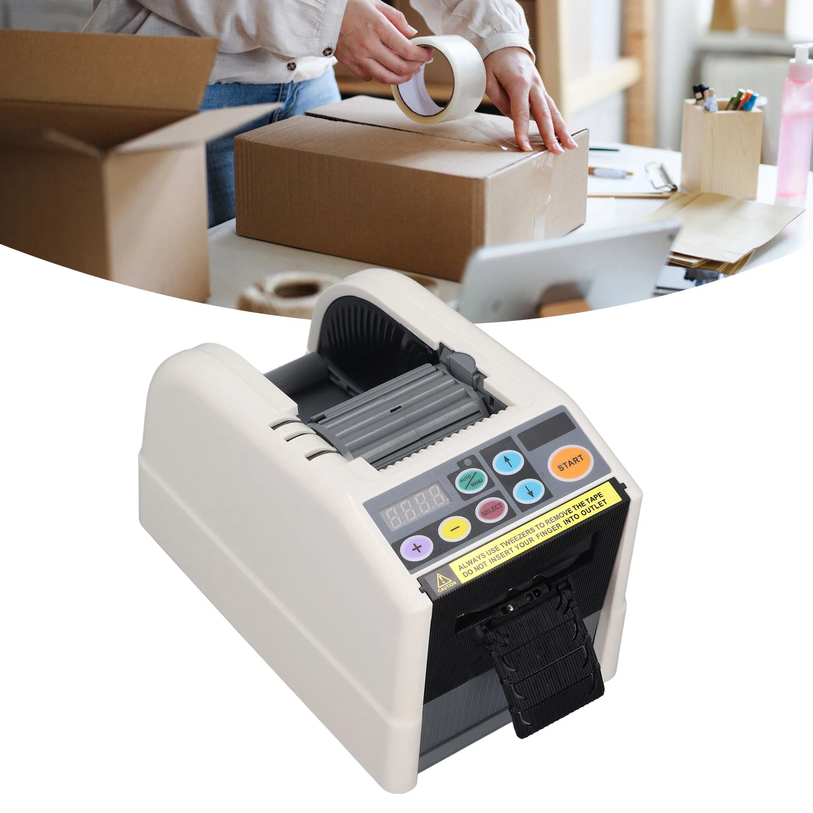 

Tape Dispenser Machine High Accuracy Auto Manual Repeat Cycle Cut Electric Tape Dispenser for Warehouse for 6-60mm Width Tapes