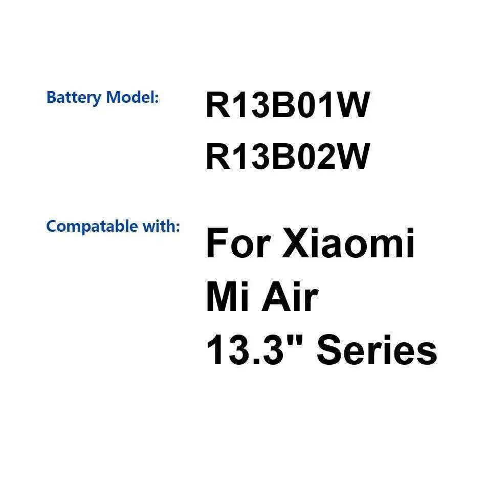 

5230 мАч долговечная производительность R13B01W R13B02W для Xiaomi MI Air 13,3 "батарея для ноутбука надежная замена