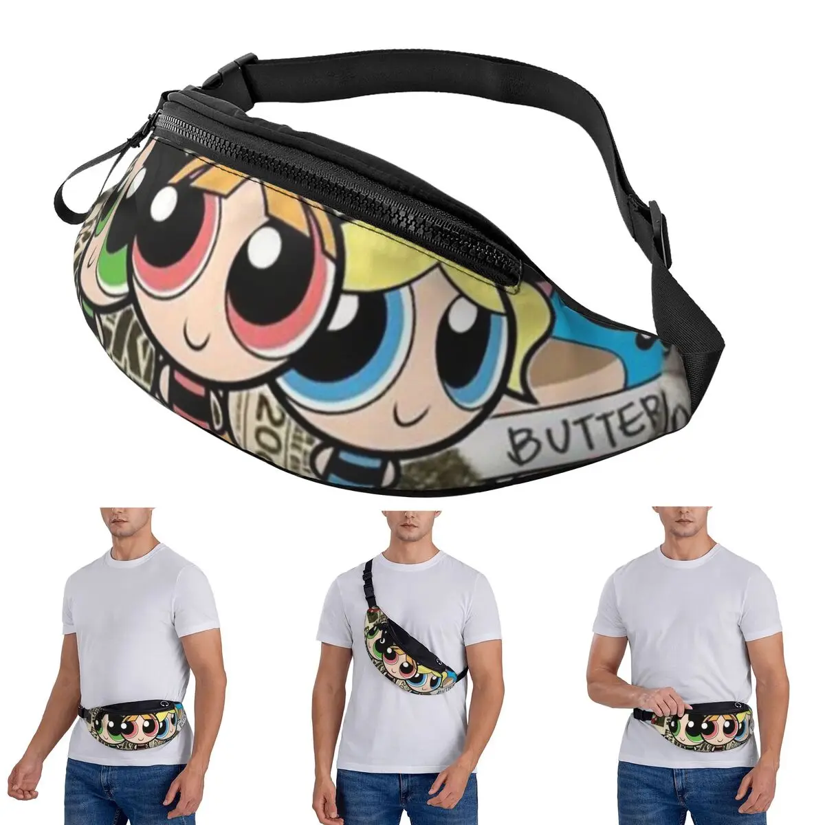 bolsa-de-cintura-crossbody-anime-powerpuff-meninas-homens-mulheres-fanny-pacote-viajando-correndo-dinheiro-bolsa-de-telefone
