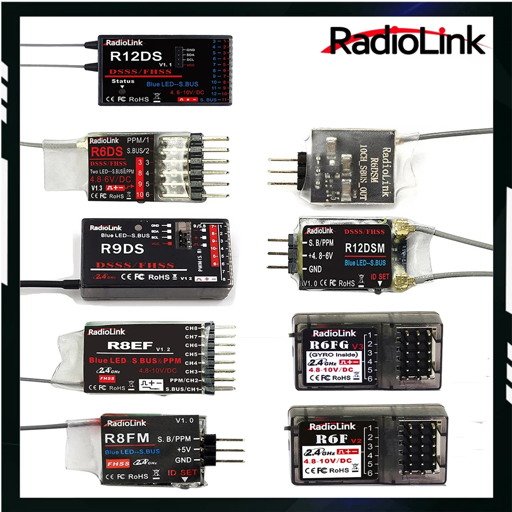 Radiolink R12DSM R12DS R9DS R8FM R8EF R8FM  R6DSM R6DS R6FG  R6F Rc Receiver 2.4G Signal for RC Transmitter