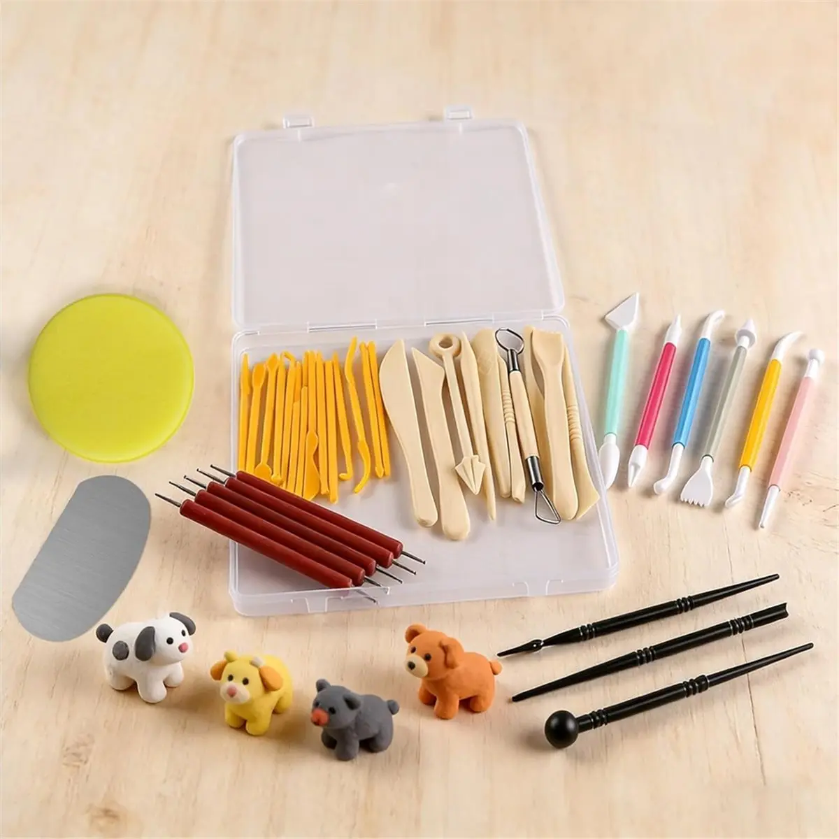 

Y69A Clay Tools Kit, 40PCS Pottery Tools for Kids and Adults, Air Dry Polymer Clay Tools, Clay Sculpting Tools for Dotting