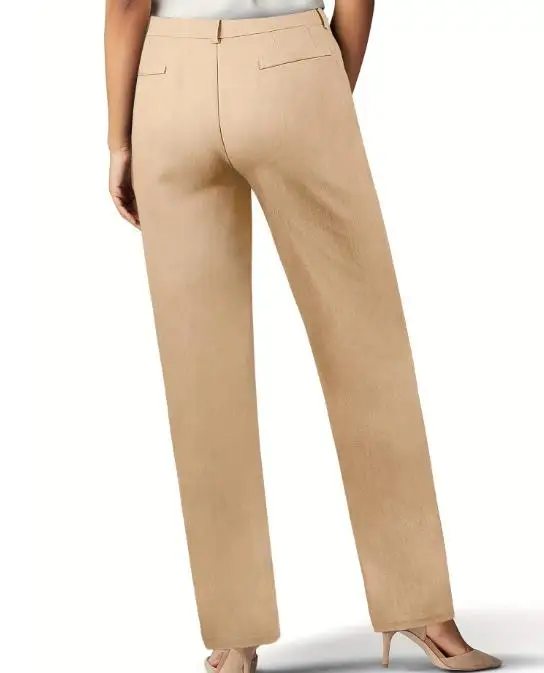 Women Trousers Straight Leg Casual Pants Women's Stretch High Waist Smoke Pipe Pants Professional Style Small Tapered Long Pants