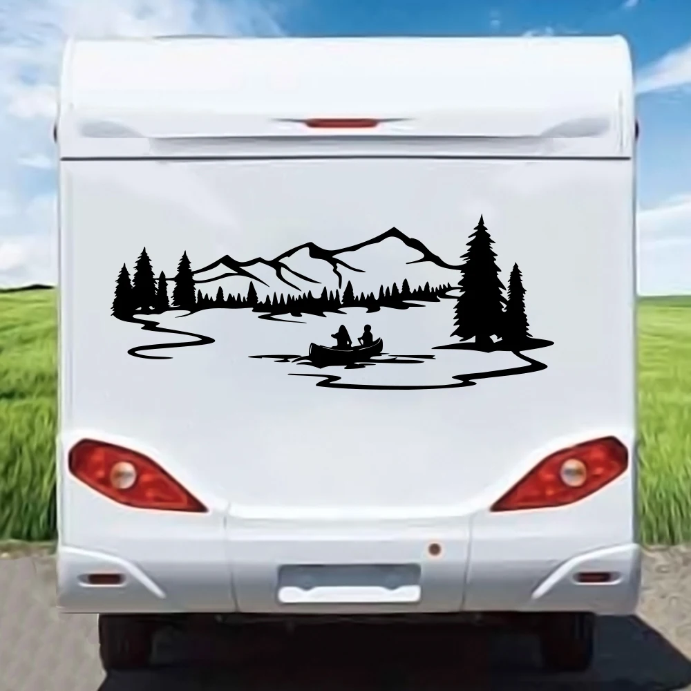 

Lake Mountain Canoe Scene Camper Rv Car Sticker Decal Camping Adventure Travel Truck Auto Vehicle Vinyl Decor