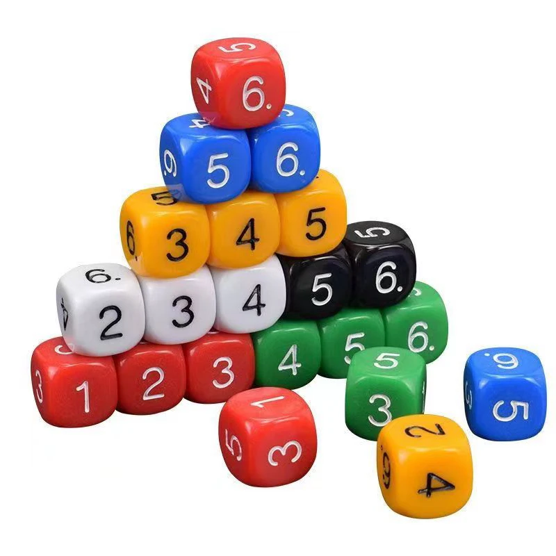 30PCS 16MM Game Dice Numbered 1-6 Math Manipulative Cubes Learning Activities Montessori Materials Educational