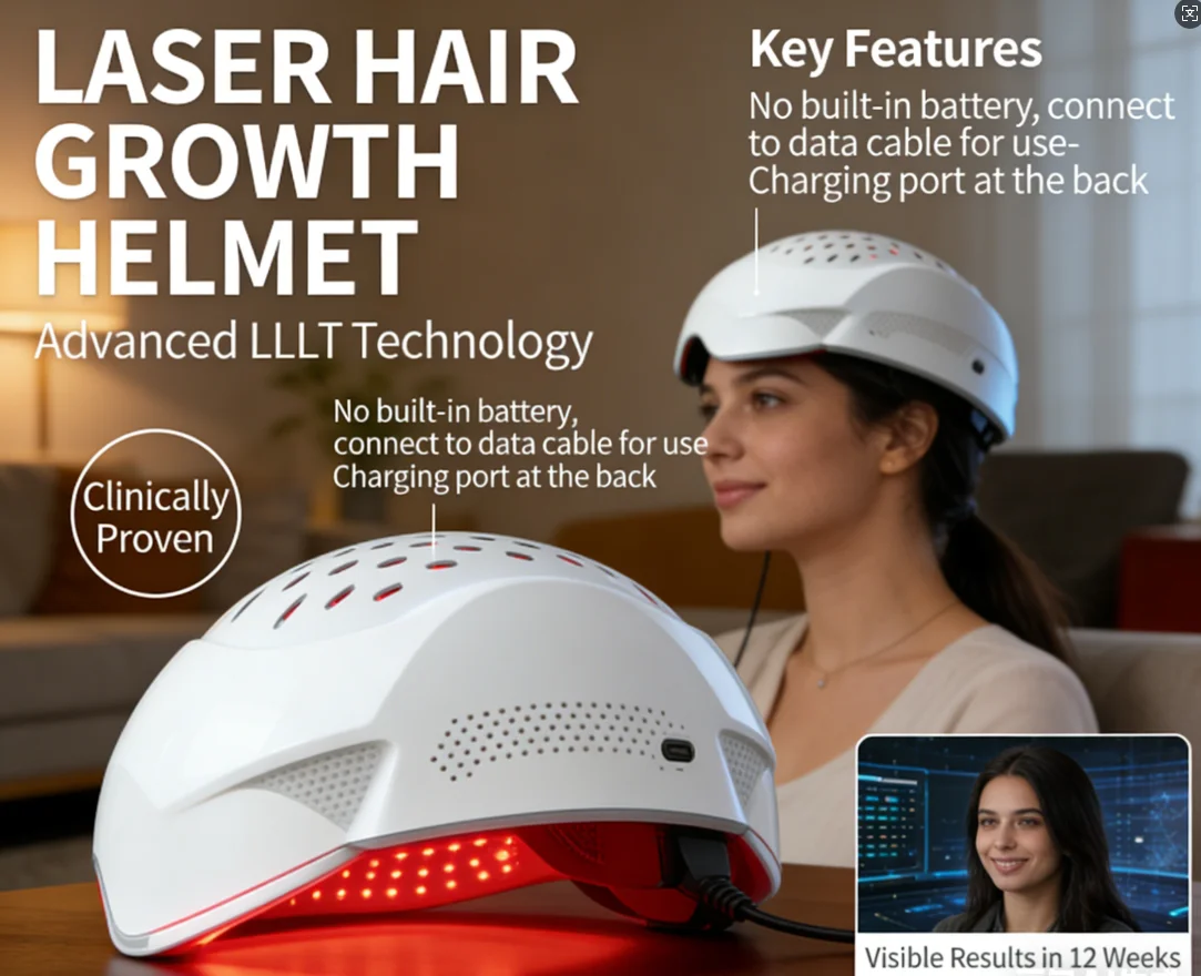 

Умный шлем для лазерной терапии с секционным управлением, регулируемой интенсивностью/частотой для мужчин и женщин при выпадении волос