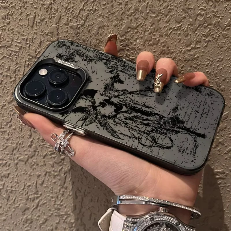 Funda de estilo gótico retro con escultura para iPhone 17 16 15 14 13 12 11 Pro Max Air 16 Plus X XS XR, cubierta trasera mate antigolpes 3
