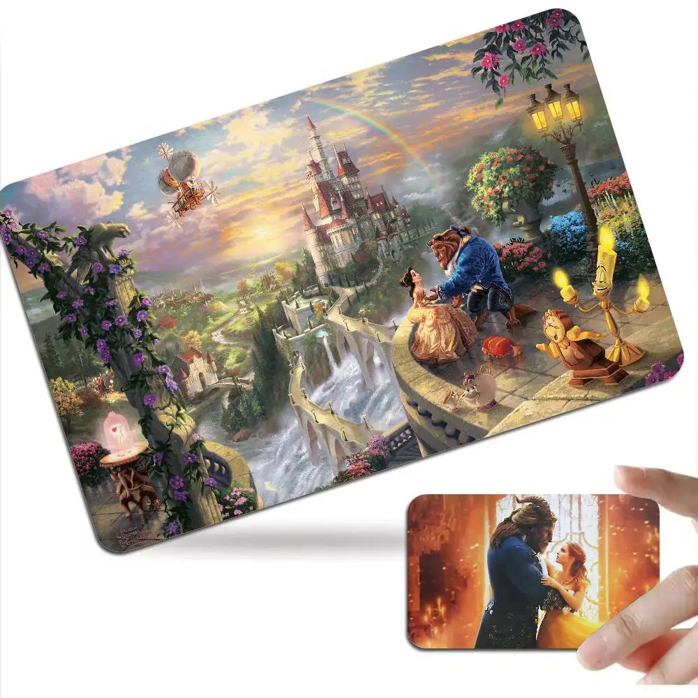 Cartoon Beauty And The Beast Game Film Cover Sticker Case for Small Chip Credit Debit Card Front Side