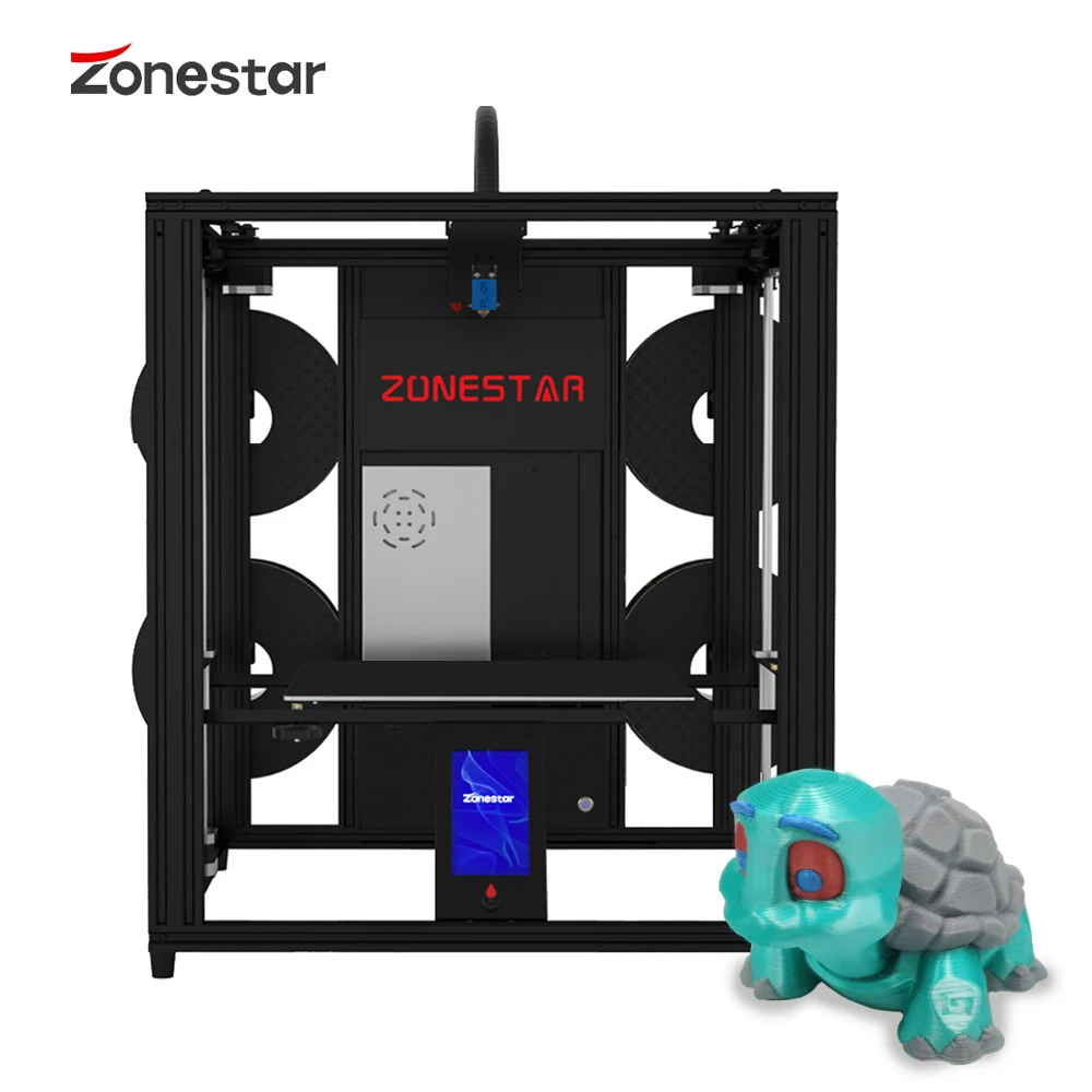 ZONESTAR Z9V5MK6 Multi Color 4 Extruders 4-IN-1-OUT Large Size Silent Auto Leveling Power Loss Recovery FDM 3D Printer Kit