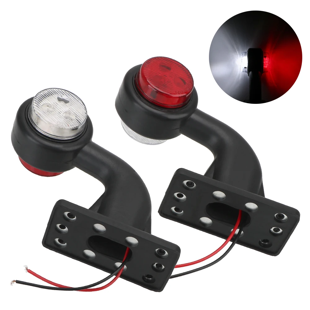 

Tail Light Assembly Red White 2Pcs/set For Trailer Truck Van Lorry 12/24V LED Side Marker Light Truck Lamp Indicator Lamp