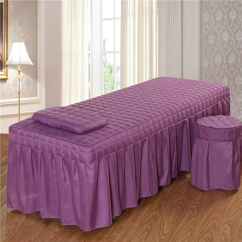 1PC Brief Beauty Bed Skirt Beauty Salon Bedspread with Hole Purple Polyester/cotton 5 Size 11 color options #s