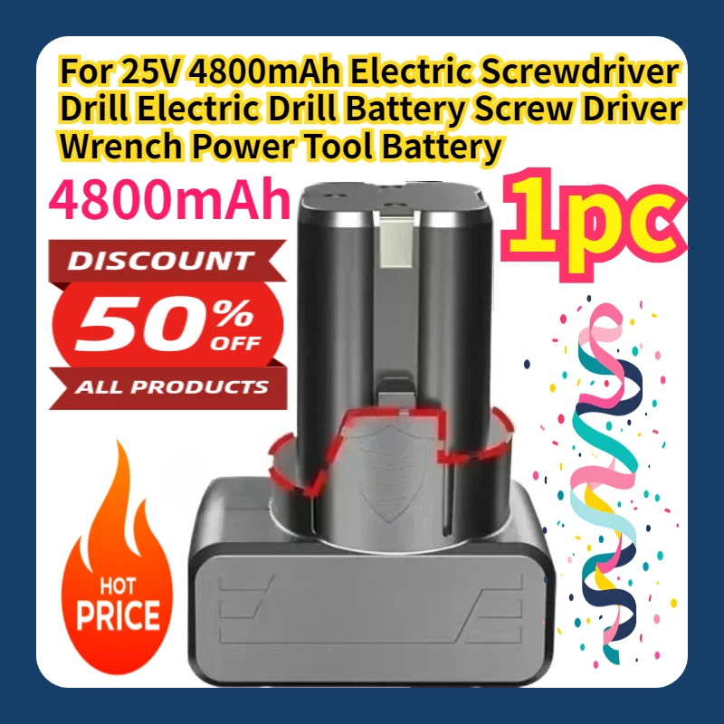 For 25V 4800mAh Electric Screwdriver Drill Electric Drill Battery Screw Driver Wrench Power Tool Battery