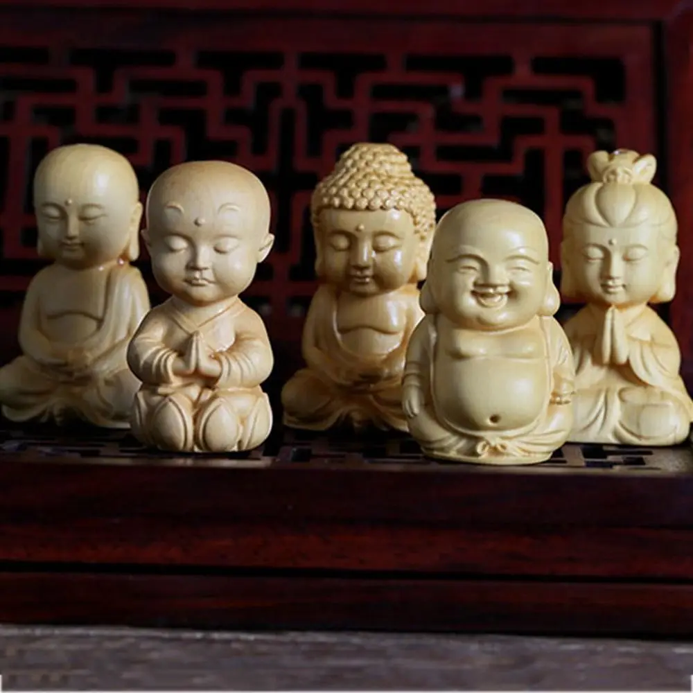 

Vintage Cute DIY Baby Buddha Home Decor Handicraft Buddha Statue Key Chain Pendant Car Ornament Little Monk Figurines