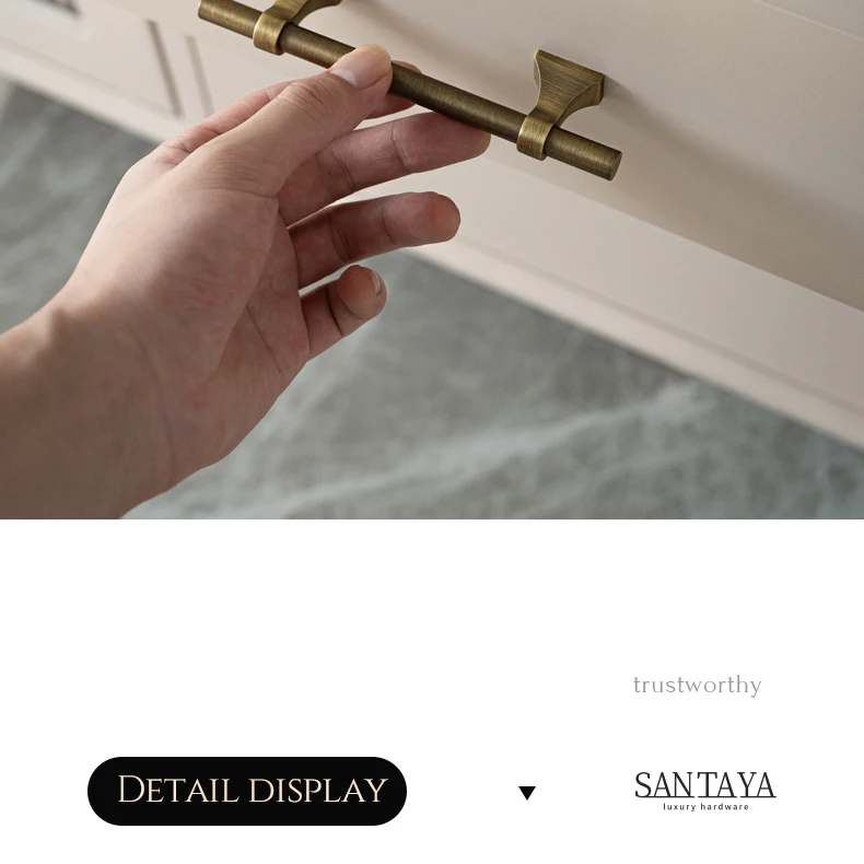 Antique brass drawer handle and T knob — supplier illustration 16