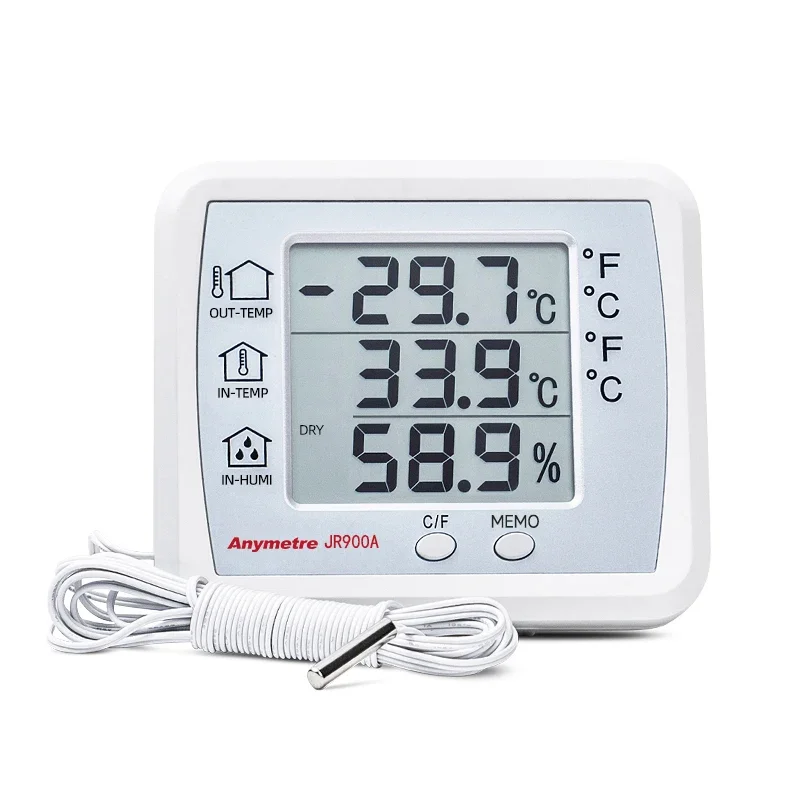 

Электронный термометр JR900 Meideshi, промышленный, лабораторный, высокоточный, для измерения влажной и сухой температуры в помещении.