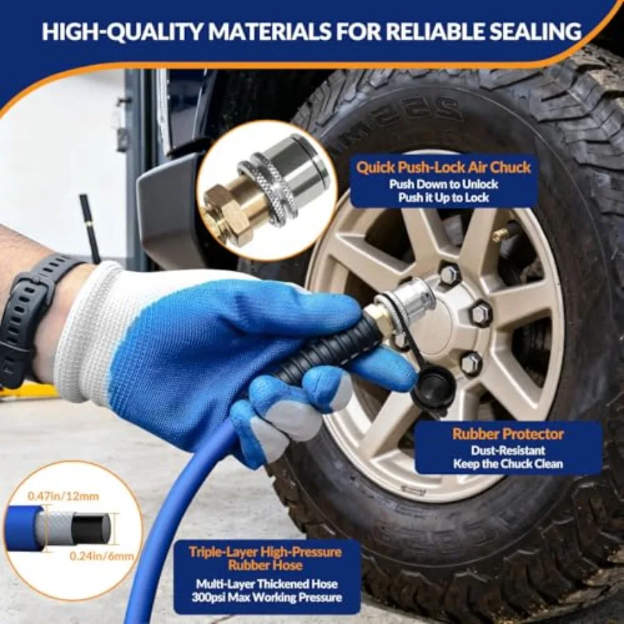 4 Way Tire Inflator 4 Tire Inflation Deflation System with Precision Gauge for Off-Road Vehicles Air Up Down Kit Compati