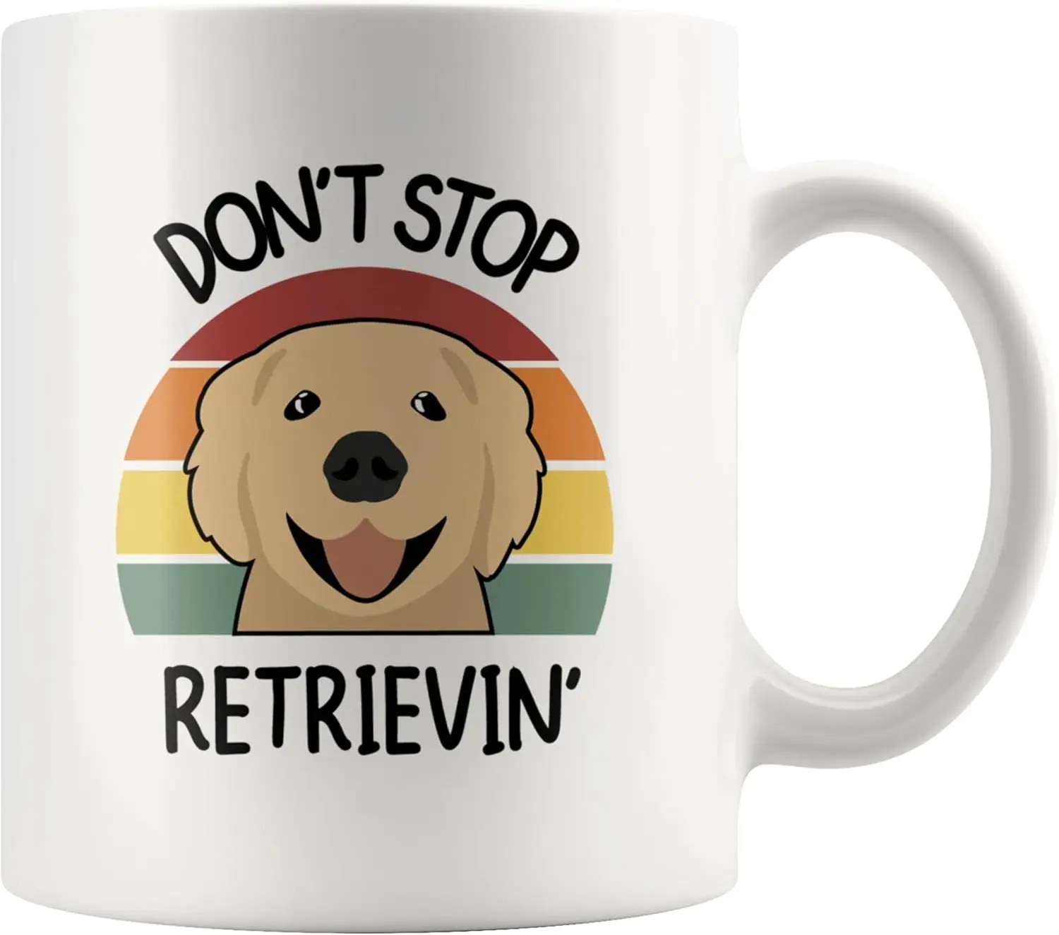 Don't Stop Retrievin Golden-hair Dog Mom Dad Pet Lover Owner Retro Vintage Ceramic Coffee Mug 320ml White