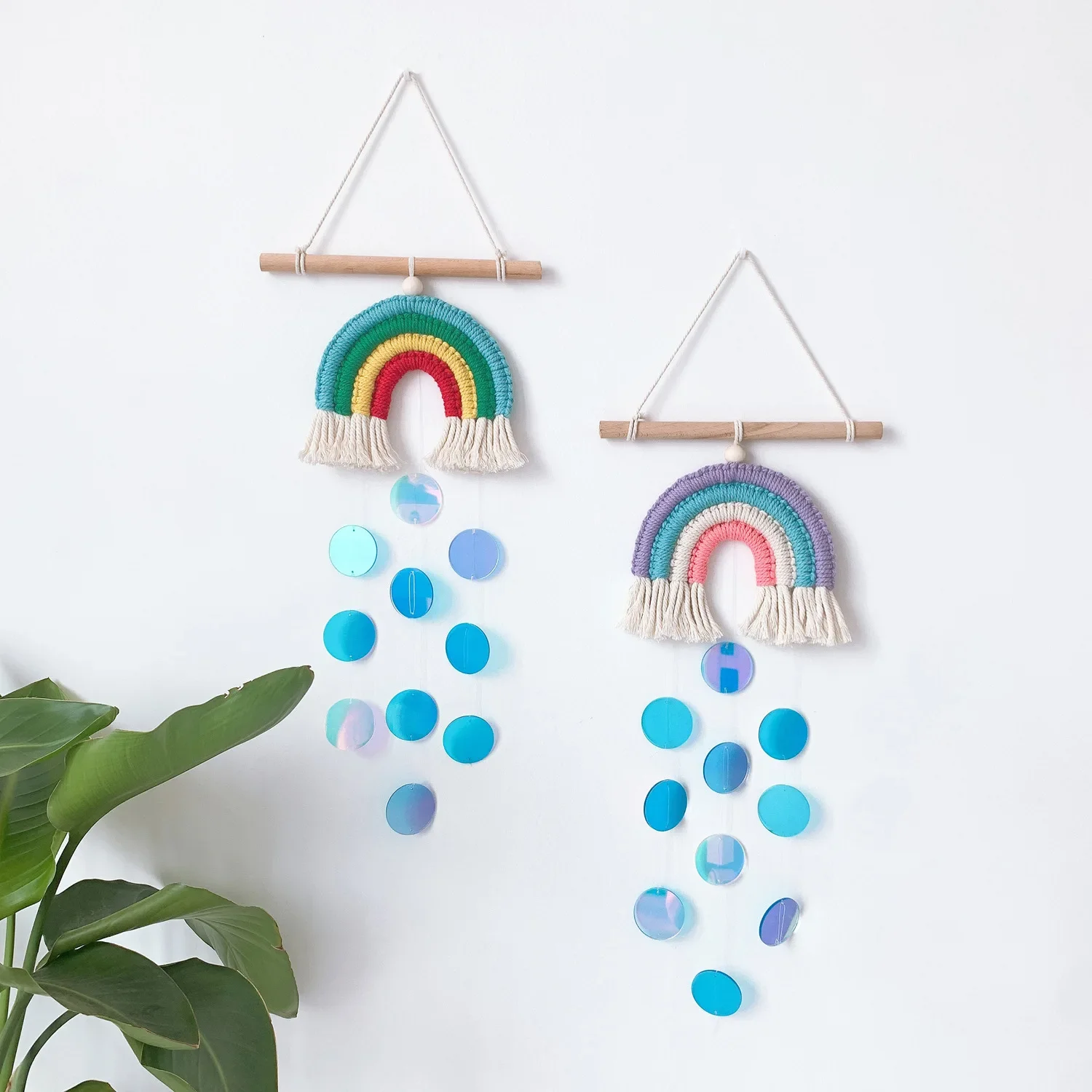 New Nordic Woven Rainbow Tapestry Home Decor Wall Hanging Toys Nursery Decor Living Room Children Girls Bedroom Decoration Ins