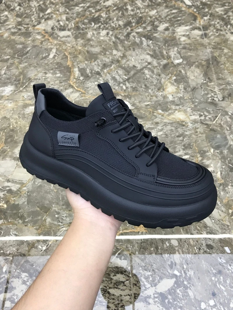 

Men's Breathable Summer Mesh Shoes Casual Commute Work Soft Bottom Comfortable Black Leisure Old Dad Shoes Fashionable Single...