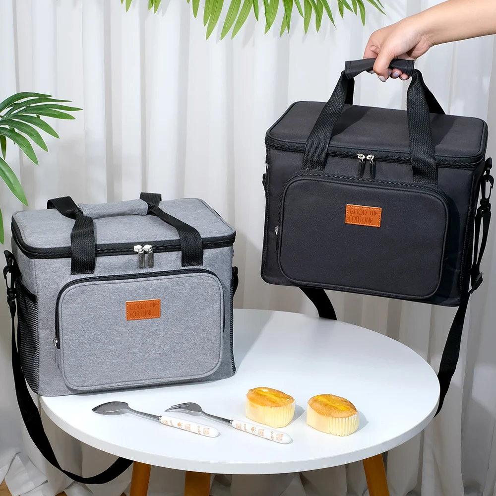 Borsa termica da Picnic portatile di grande capacità addensata borsa termica per auto da esterno PEVA borsa termica a tracolla impermeabile a