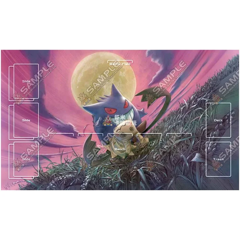 البوكيمون بطاقة الوسادة Gengar سلسلة ميجا تطور Ptcg لتقوم بها بنفسك المطاط لاعب واحد معركة حصيرة أنيمي عمل دمى أشكال هدايا لصديق