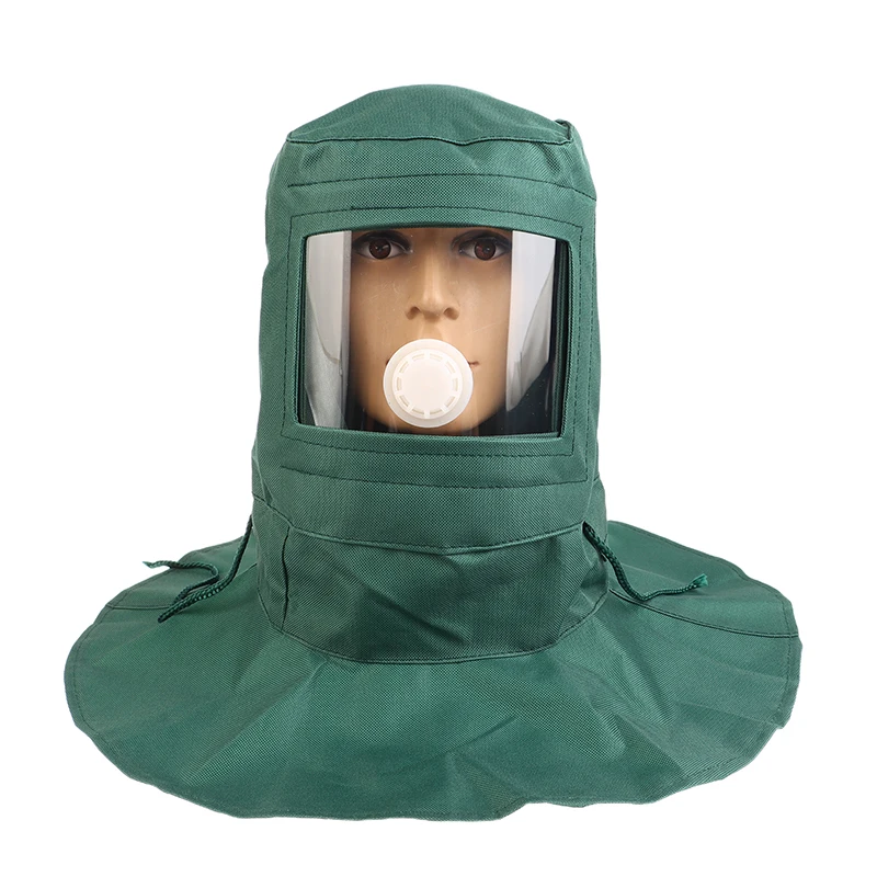 Industrial Labor Work Protection Canvas Sand Blasting Hood Anti Wind Anti Impact Mild Blasting Polishing Mask