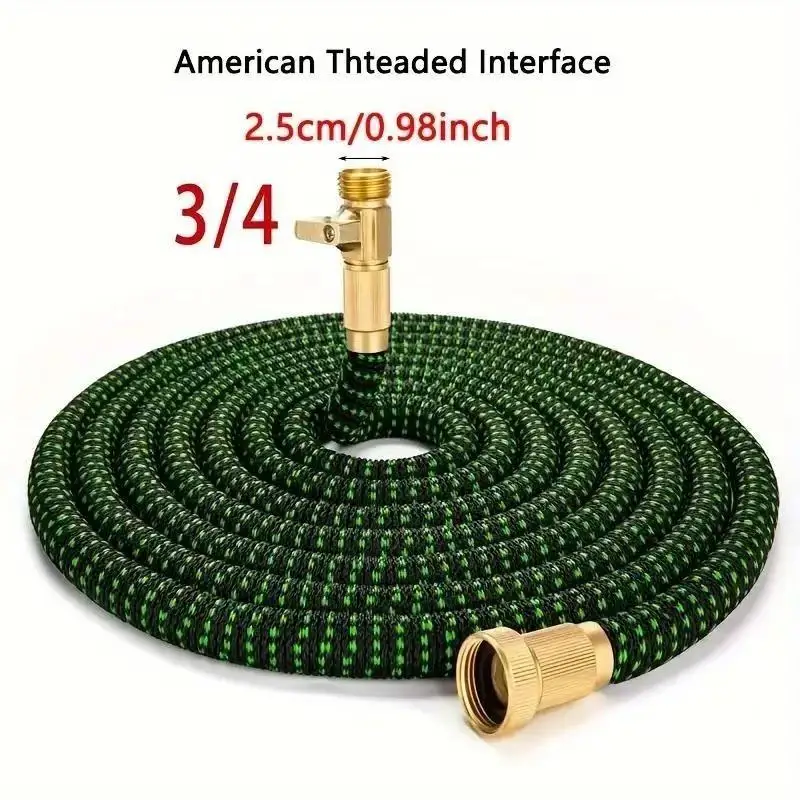 Expandable Garden Hose 3X with 10 Spray Patterns, Flexible No-Kink Water Hose with Brass Connectors for Outdoor Gardening