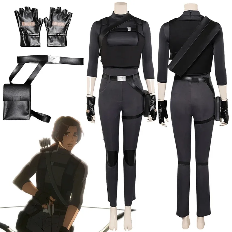 Lara Cosplay Fantasy Battle Suits Gloves Clothing 2024 TV Cartoon Raider Of Tomb Costume Disguise Adult Women Fantasia Outfits