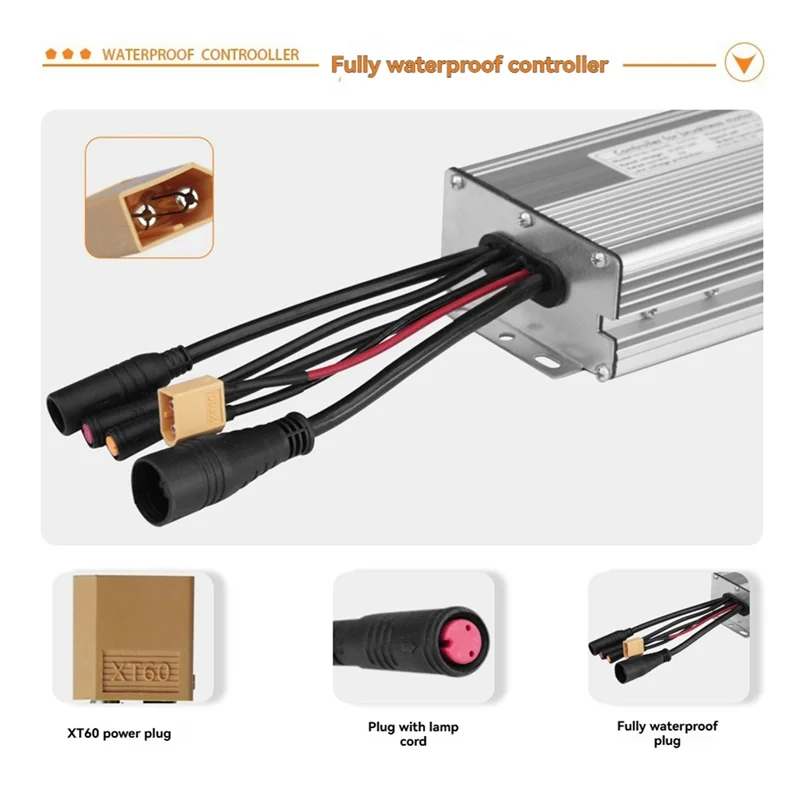 

Y67A-Electric Bicycle Controller With 1T5 Light Wire KT-15A Waterproof Sine Wave Controller Essential E-Bike Accessory