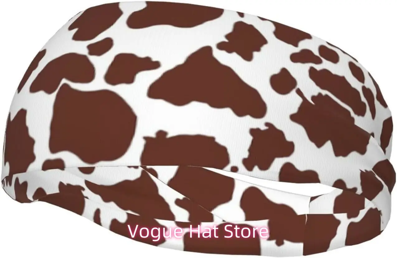 

Cute Cow Print Sweatbands for Men Women Workout Sport Headbands Sweatband for Cycling, Running,Hiking