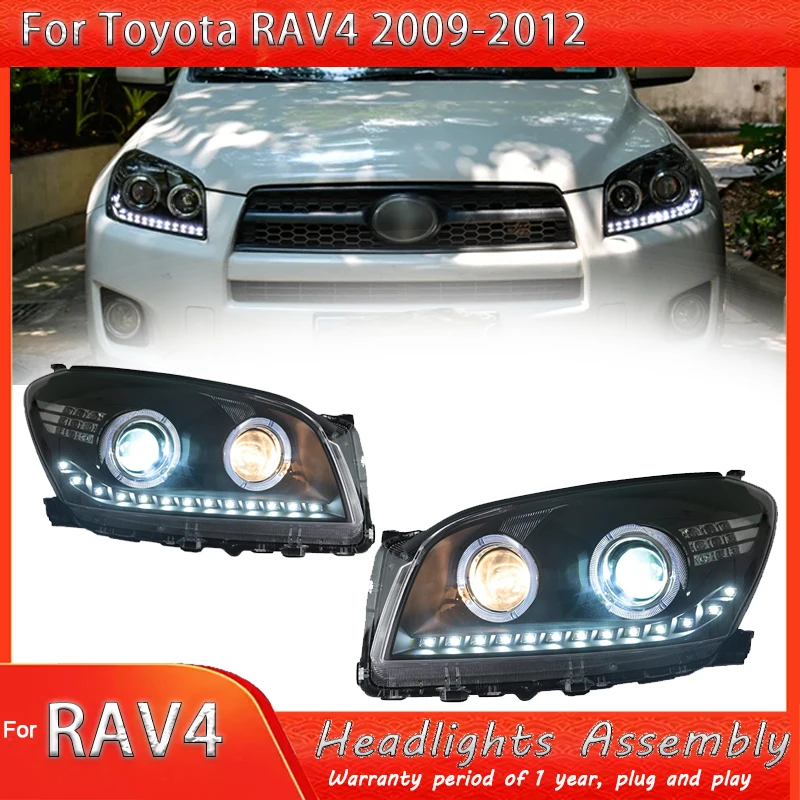

Car LED Headlight Light Assemblies For Toyota RAV4 2009-2012 Auto Fog DRL Brake Turn Signal Lamp Plug and Play