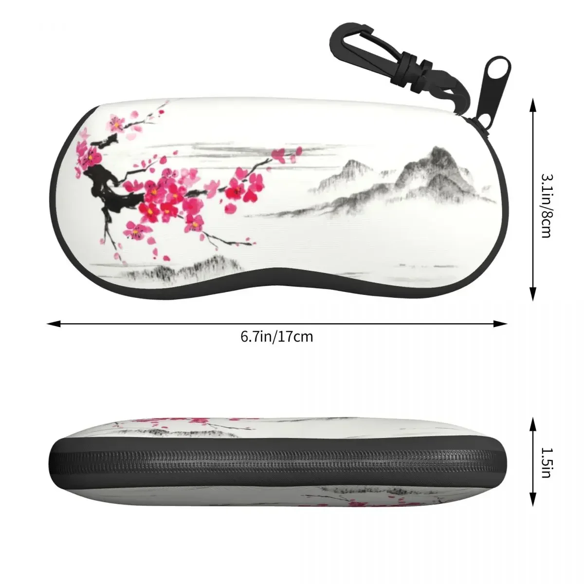 Custom Sakura Tree Cherry Blossom Shell Glasses Case Unisex Travel Japanese Flower Eyeglasses Case Sunglasses Protector Box