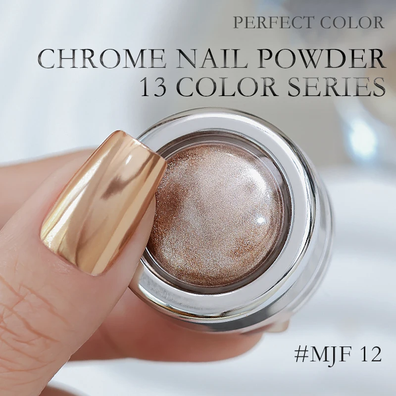 Chrom-Nagelpulver, 13-Farben-Serie, Spiegel-Metallic-Effekt, Premium-Salon-Nagelglitter, Maniküre-Pigmente für Nageldesign, 0,5 – Detail 13