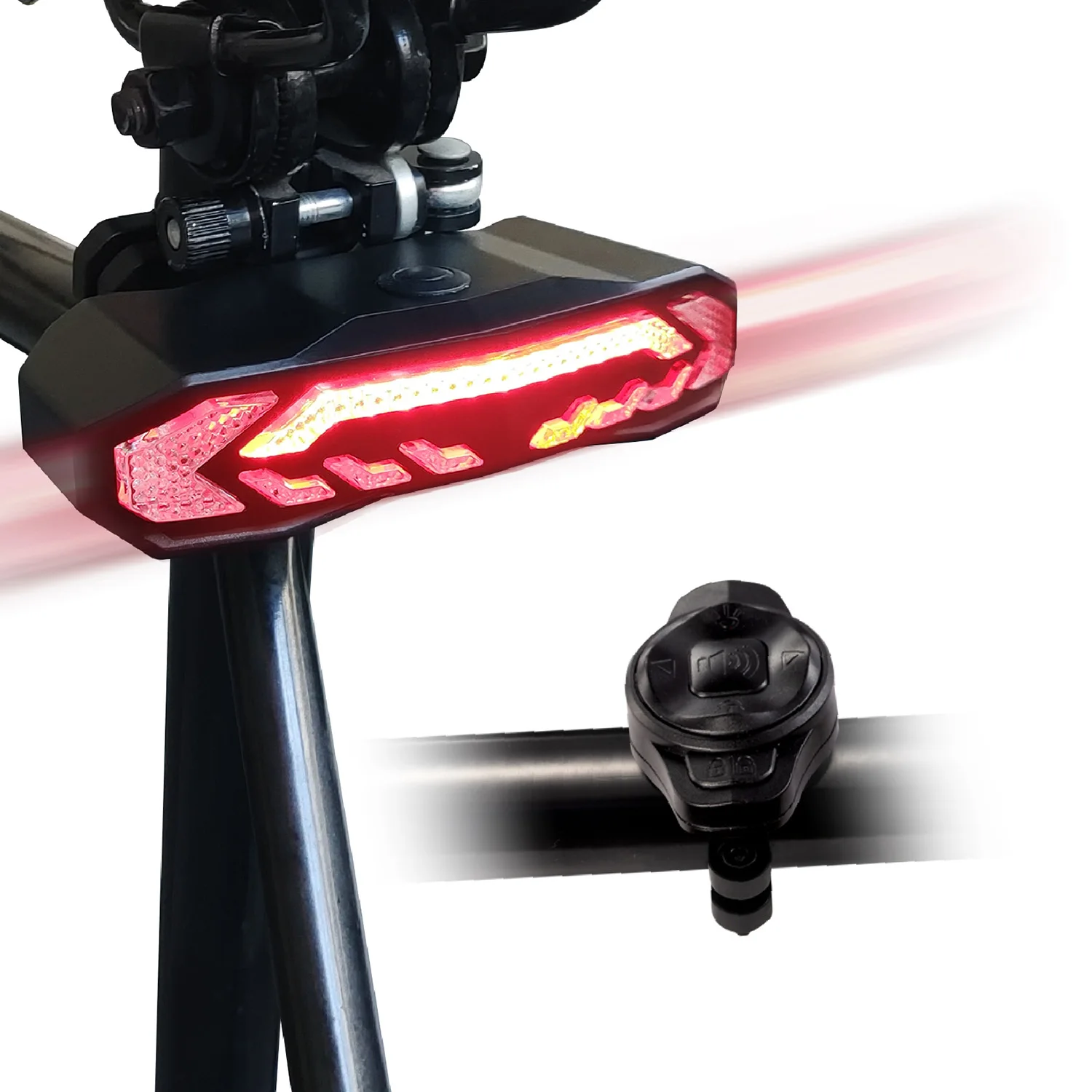 

Bike Taillight Bike Anti Theft Alarm With Rechargeable Waterproof Remote Turn Signals Bicycle Alarm Horn For Night Riding