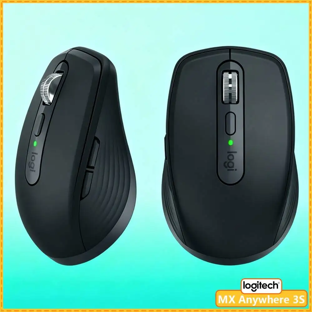 Ergonomic MX Anywhere 3S - 8K DPI, 3-Device Sync, Silent Click, Ideal for Pet Shop Office & Training Hall Work