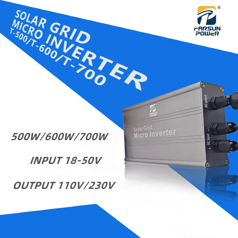 Imagem -02 - Micro Inversor de Grade Solar Farsun Power Mppt Entrada 500w 600w 700w dc 1850v para ac 110 220v Inversores Fotovoltaicos Conectados à Grade