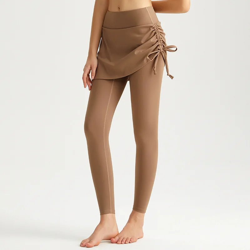 

New Hip-Covering Skirts Pants Women Autumn Quick Drying Tennis Sports Pants High Stretch Tights Fitness Pilates Yoga Leggings