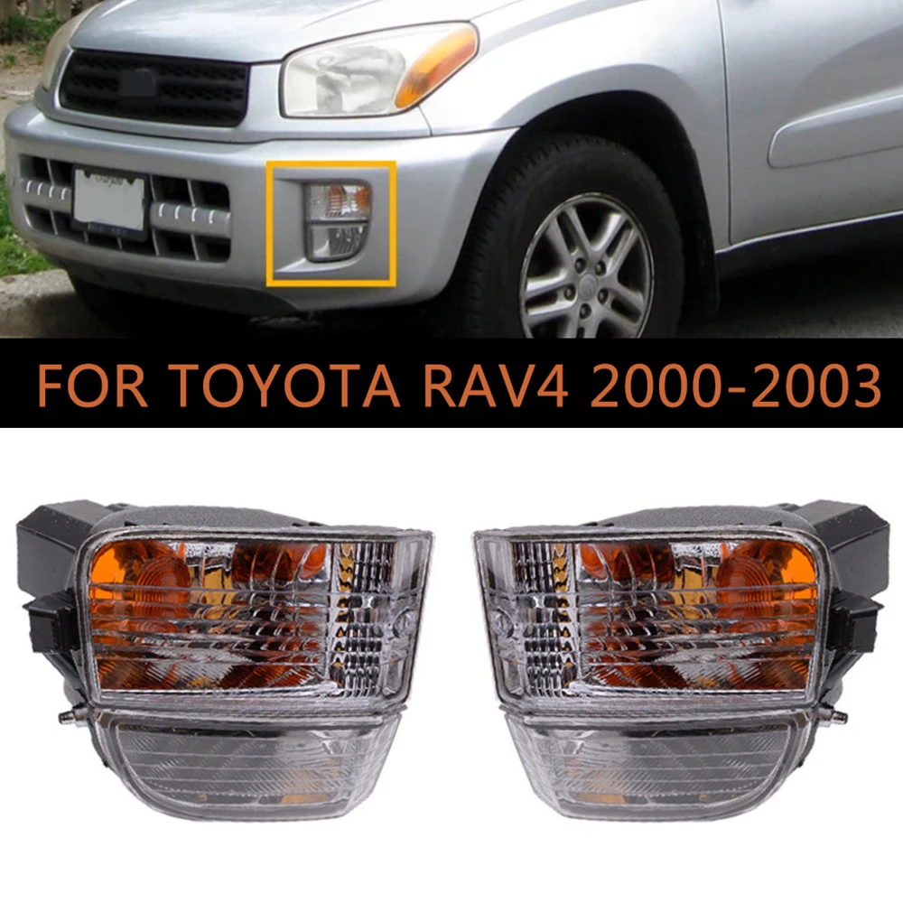 

1Pair Car Left Right Front Bumper Fog Light For Toyota RAV4 2000 2001 2002 2003 Driving Fog Lamp Turn Signal Foglights Assembly