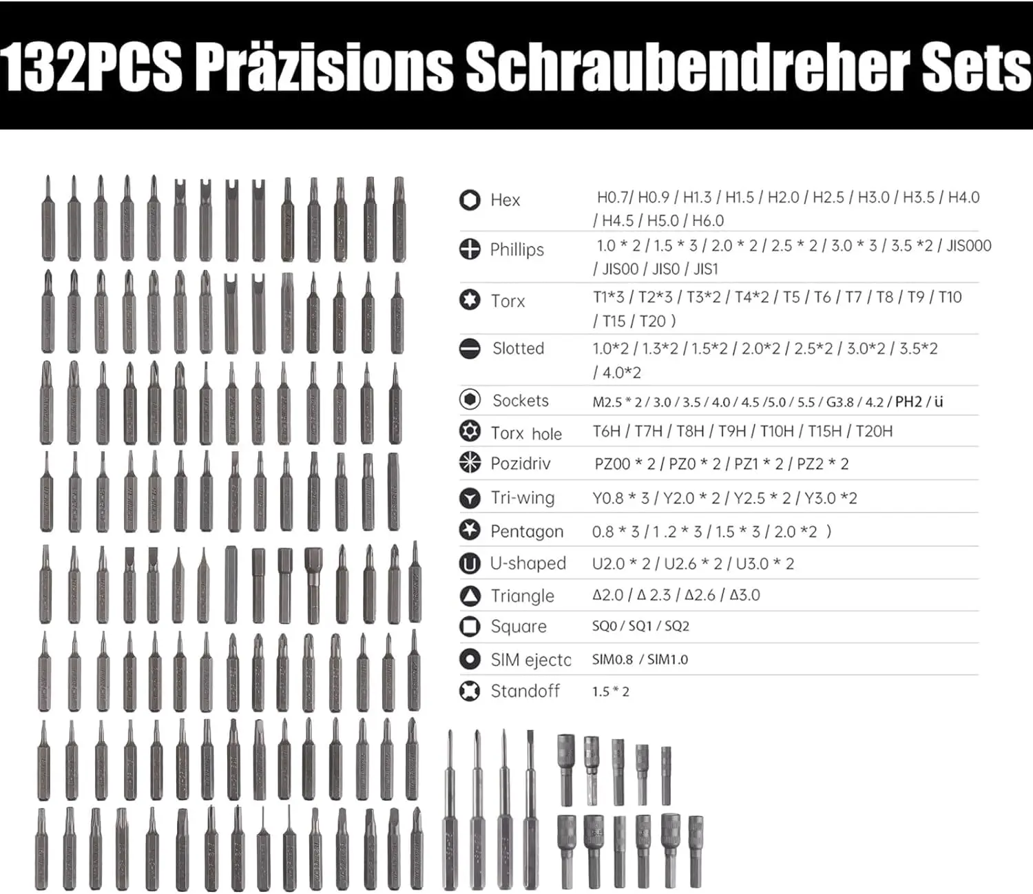 152-in-1 Magnetisches Präzisions-Schraubendreher-Set mit Hex- und Phillips-Magnetbits für iPhone, PC, professionelle Reparatur, Handwerkzeug-Schraubendreher – Detail 8