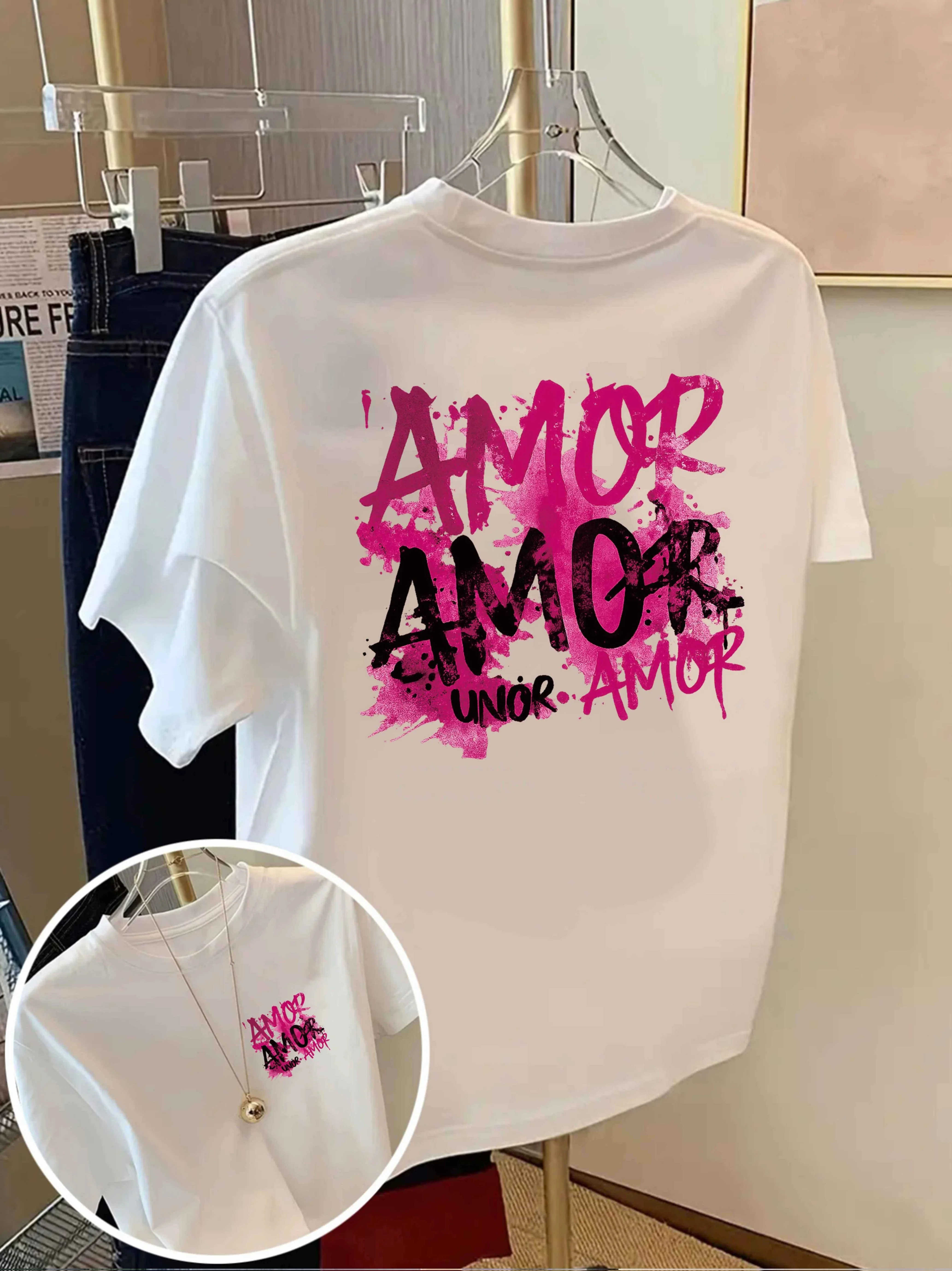 

High-quality Men's Summer New Heavyweight Pure Cotton T-shirt Short Sleeve Niche Design Printed Trendy Brand